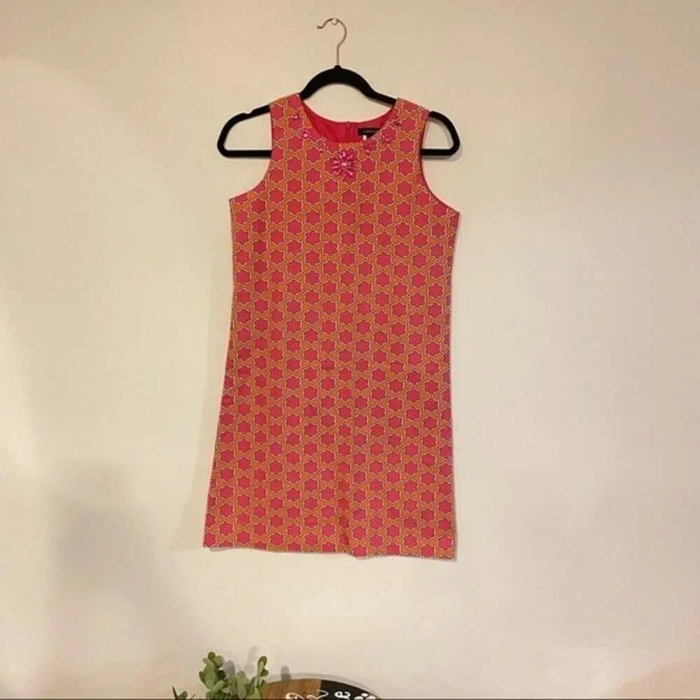LANDS END | hot pink/orange A-line dress  size girls 14